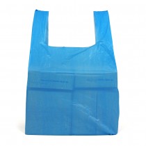 Medium Blue Recycled Vest Carrier Bags