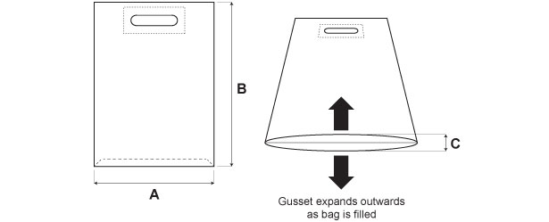 Vest Carrier Bag Dimension Explanation